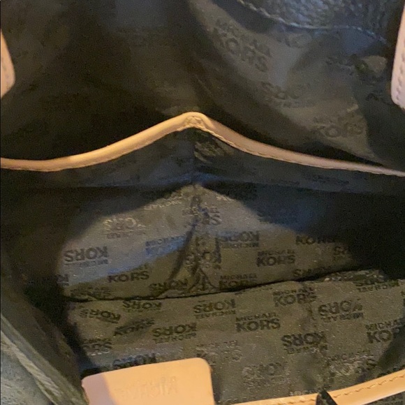 Michael Kors Black Purse with tan and gold accents - Picture 5 of 8